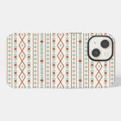 Aztec Shapes Muster Rost Aquamarine Creme iPhone Hülle (Rückseite (Horizontal))