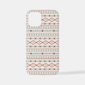 Aztec Shapes Muster Rost Aquamarine Creme iPhone Hülle (Rückseite)