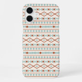 Aztec Shapes Muster Rost Aquamarine Creme iPhone Hülle (Rückseite)