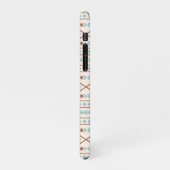 Aztec Shapes Muster Rost Aquamarine Creme iPhone Hülle (Linke Seite)