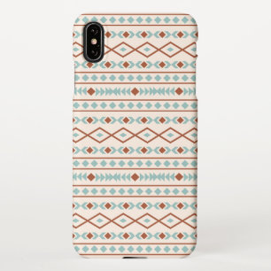 Aztec Shapes Muster Rost Aquamarine Creme iPhone Hülle