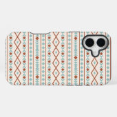 Aztec Shapes Muster Rost Aquamarine Creme iPhone Hülle (Rückseite (Horizontal))