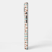 Aztec Shapes Muster Rost Aquamarine Creme iPhone Hülle (Linke Seite)