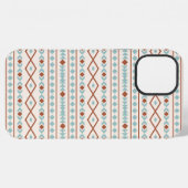 Aztec Shapes Muster Rost Aquamarine Creme iPhone Hülle (Rückseite (Horizontal))