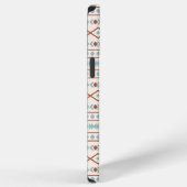 Aztec Shapes Muster Rost Aquamarine Creme iPhone Hülle (Rechte Seite)