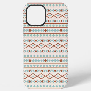 Aztec Shapes Muster Rost Aquamarine Creme iPhone 12 Pro Max Hülle