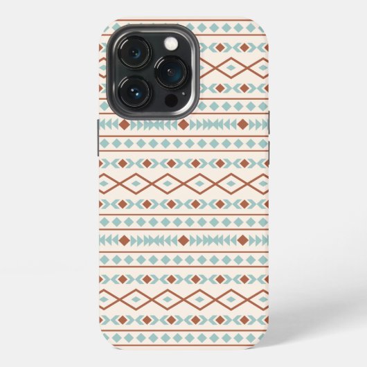 Aztec Shapes Muster Rost Aquamarine Creme iPhone Hülle (Hinten)