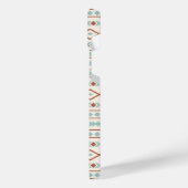 Aztec Shapes Muster Rost Aquamarine Creme iPhone Hülle (Linke Seite)