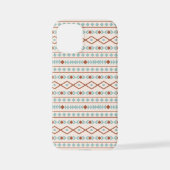 Aztec Shapes Muster Rost Aquamarine Creme iPhone Hülle (Rückseite)
