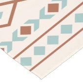 Aztec Shapes Muster Rost Aquamarine Creme Kurzer Tischläufer (Ecke)
