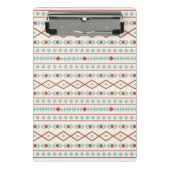 Aztec Shapes Muster Rost Aquamarine Creme Mini Klemmbrett (Vorderseite)