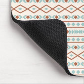 Aztec Shapes Muster Rost Aquamarine Creme Mousepad (Ecke)