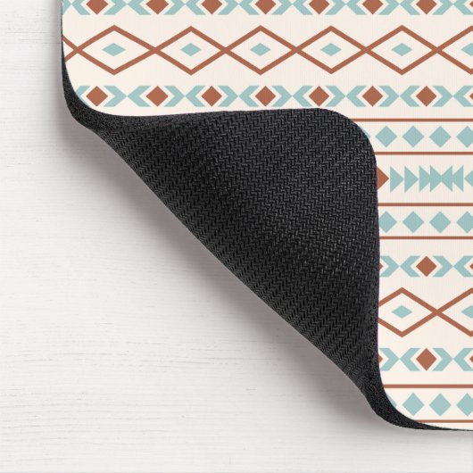 Aztec Shapes Muster Rost Aquamarine Creme Mousepad (Ecke)