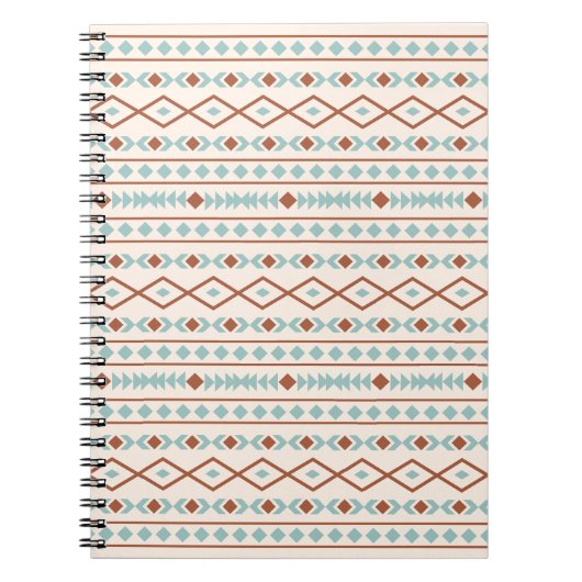 Aztec Shapes Muster Rost Aquamarine Creme Notizblock (Vorderseite)