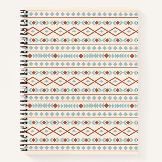 Aztec Shapes Muster Rost Aquamarine Creme Notizblock (Vorderseite)