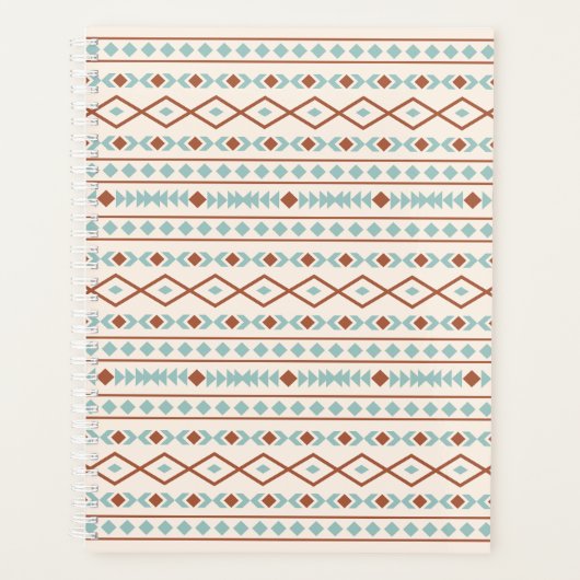 Aztec Shapes Muster Rost Aquamarine Creme Planer (Vorderseite)