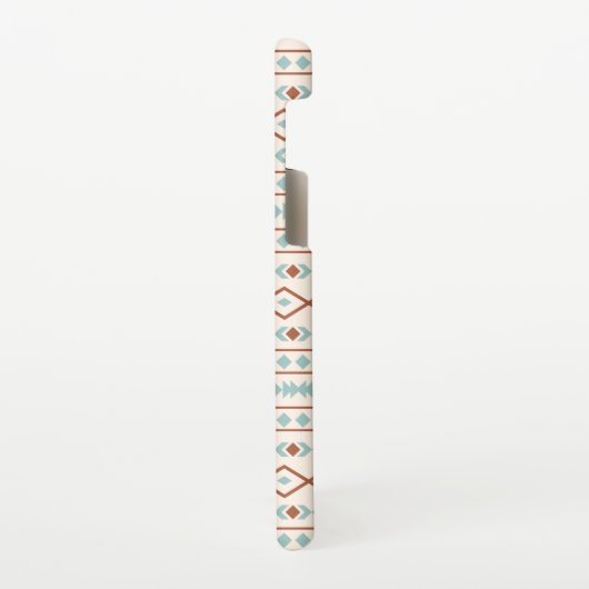 Aztec Shapes Muster Rost Aquamarine Creme Samsung Galaxy Hülle (Linke Seite)