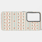Aztec Shapes Muster Rost Aquamarine Creme Samsung Galaxy Hülle (Linke Seite)