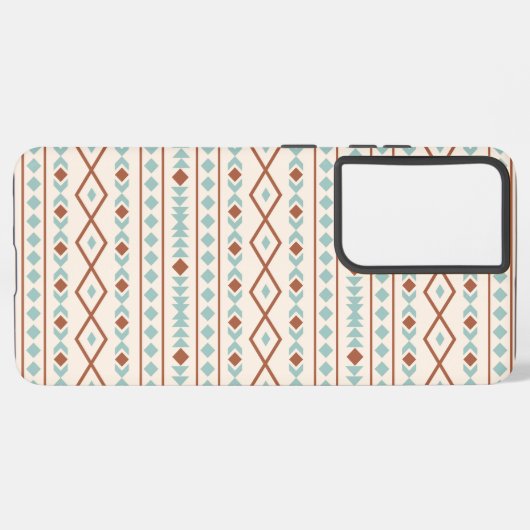 Aztec Shapes Muster Rost Aquamarine Creme Samsung Galaxy Hülle (Rückseite (Horizontal))