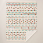 Aztec Shapes Muster Rost Aquamarine Creme Sherpadecke (Vorderseite)