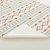 Aztec Shapes Muster Rost Aquamarine Creme Sherpadecke (3/4)