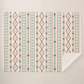 Aztec Shapes Muster Rost Aquamarine Creme Sherpadecke (Vorderseite (Horizontal))