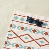 Aztec Shapes Muster Rost Aquamarine Creme Strandtuch (Beispiel)