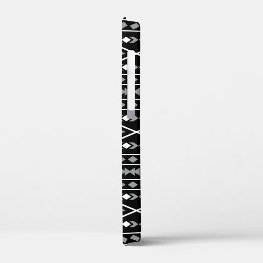 Aztec Shapes Muster Weiß Grau Schwarz Case-Mate iPhone Hülle (Rückseite / Links)