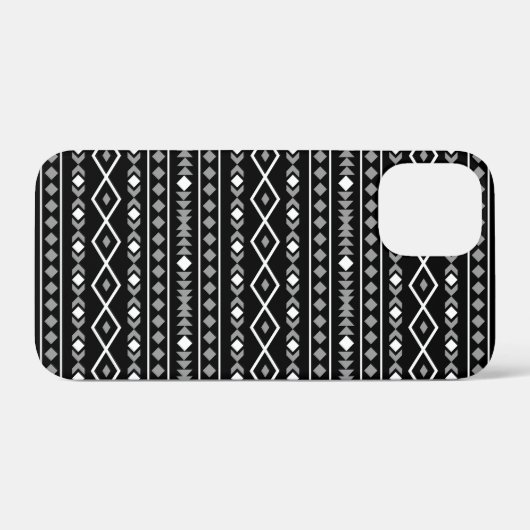 Aztec Shapes Muster Weiß Grau Schwarz Case-Mate iPhone Hülle (Rückseite (Horizontal))