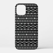 Aztec Shapes Muster Weiß Grau Schwarz Case-Mate iPhone Hülle (Rückseite)