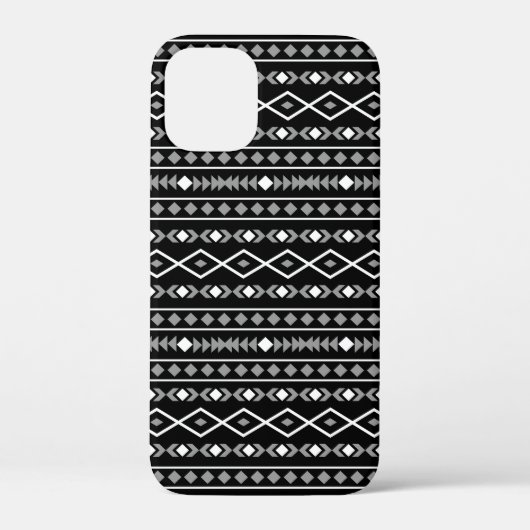 Aztec Shapes Muster Weiß Grau Schwarz Case-Mate iPhone Hülle (Rückseite)
