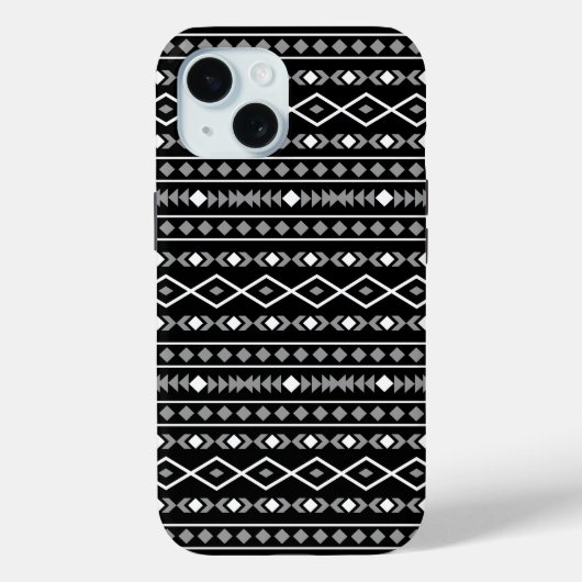 Aztec Shapes Muster Weiß Grau Schwarz Case-Mate iPhone Hülle (Rückseite)