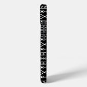 Aztec Shapes Muster Weiß Grau Schwarz Case-Mate iPhone Hülle (Rückseite / Links)