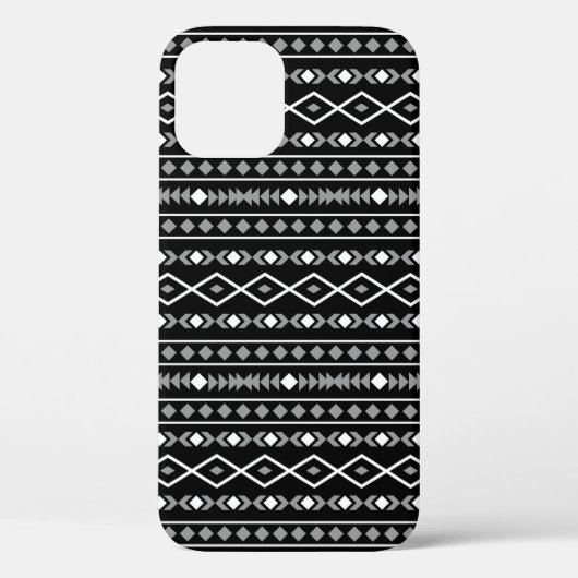Aztec Shapes Muster Weiß Grau Schwarz Case-Mate iPhone Hülle (Rückseite)