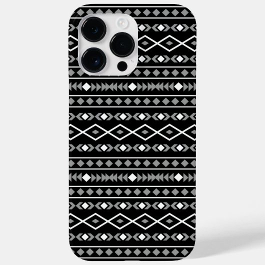 Aztec Shapes Muster Weiß Grau Schwarz Case-Mate iPhone Hülle (Rückseite)