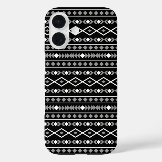 Aztec Shapes Muster Weiß Grau Schwarz Case-Mate iPhone Hülle (Rückseite)