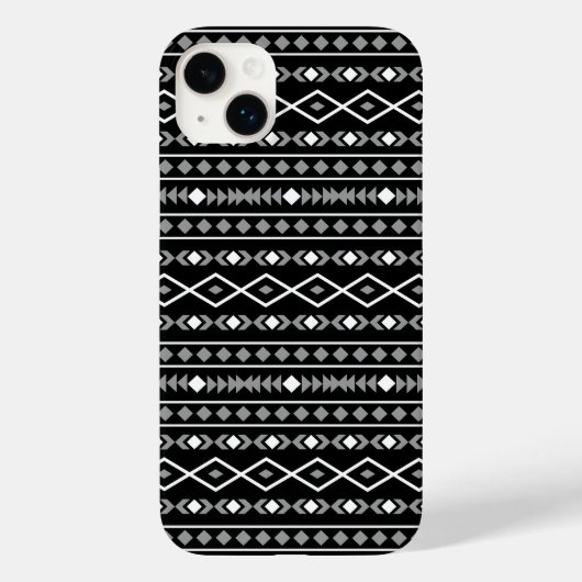 Aztec Shapes Muster Weiß Grau Schwarz Case-Mate iPhone Hülle (Rückseite)