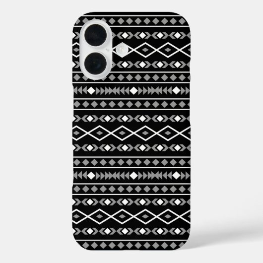 Aztec Shapes Muster Weiß Grau Schwarz Case-Mate iPhone Hülle (Rückseite)
