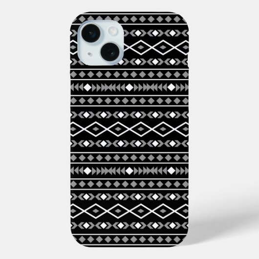 Aztec Shapes Muster Weiß Grau Schwarz Case-Mate iPhone Hülle (Rückseite)