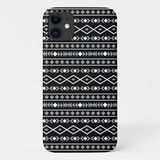 Aztec Shapes Muster Weiß Grau Schwarz Case-Mate iPhone Hülle (Rückseite)