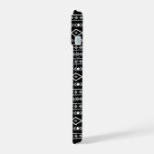 Aztec Shapes Muster Weiß Grau Schwarz iPhone 15 Hülle (Linke Seite)