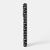 Aztec Shapes Muster Weiß Grau Schwarz iPhone 16 Hülle (Linke Seite)