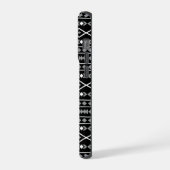 Aztec Shapes Muster Weiß Grau Schwarz iPhone Hülle (Linke Seite)