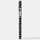 Aztec Shapes Muster Weiß Grau Schwarz iPhone Hülle (Linke Seite)