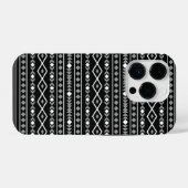 Aztec Shapes Muster Weiß Grau Schwarz iPhone Hülle (Rückseite (Horizontal))