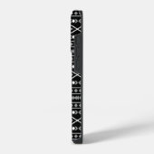 Aztec Shapes Muster Weiß Grau Schwarz iPhone Hülle (Linke Seite)