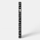 Aztec Shapes Muster Weiß Grau Schwarz iPhone Hülle (Linke Seite)