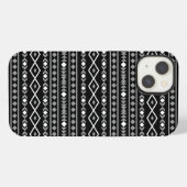 Aztec Shapes Muster Weiß Grau Schwarz iPhone Hülle (Rückseite (Horizontal))