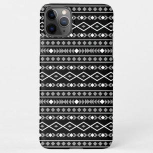 Aztec Shapes Muster Weiß Grau Schwarz iPhone 11Pro Max Hülle