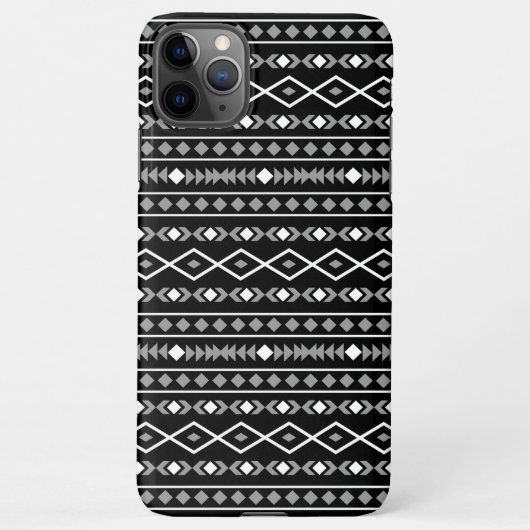 Aztec Shapes Muster Weiß Grau Schwarz iPhone Hülle (Rückseite)
